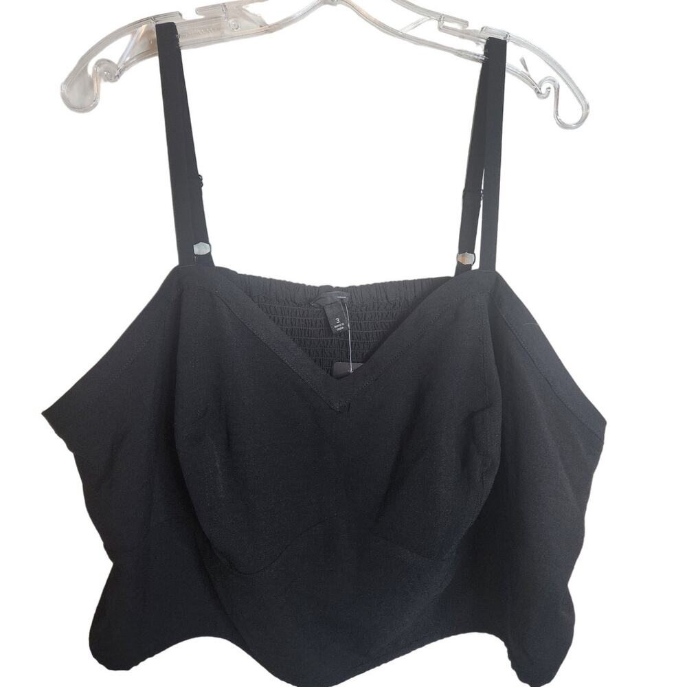 Torrid Deep Black Seersucker Sleeveless Bralette, NWT, 3X